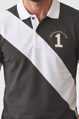 Alpine Men’s Dark Grey Cotton Polo Shirt - Cross Edition