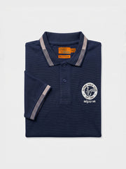 Alpine Men’s Navy Blue Cotton Polo Shirt - Heritage Badge Edition