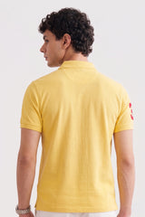 Alpine Men’s Yellow Cotton Polo – Royal Rider Edition
