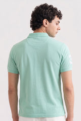 Alpine Men’s Mint Green Cotton Polo – Royal Rider Edition