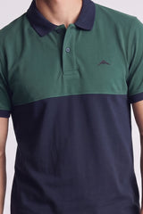 Alpine Men’s Navy Blue Cotton Polo Shirt - Dual Tone Edition
