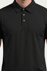 Alpine Luxury Dry-Fit Polo Black – Premium Activewear Fit