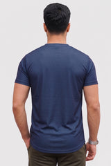 Alpine Men’s Navy Blue Textured Dry Fit T-Shirt – Performance Edition