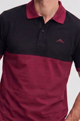 Alpine Men’s Maroon Cotton Polo Shirt - Dual Tone Edition