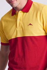 Alpine Men’s Red Cotton Polo Shirt - Dual Tone Edition
