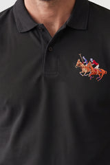 Alpine Men’s Black Cotton Polo Shirt - Pro Sport Edition