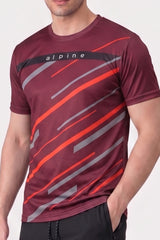 Alpine Men's - Imported Tracksuit - Black Maroon