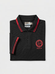 Alpine Men’s Black Cotton Polo Shirt - Heritage Badge Edition