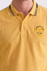 Alpine Men’s Yellow Cotton Polo Shirt - Heritage Badge Edition
