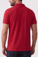 Alpine Men’s Red Cotton Polo Shirt - Crown Edition