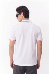 Alpine Men’s White Cotton Polo Shirt - Premium Edition
