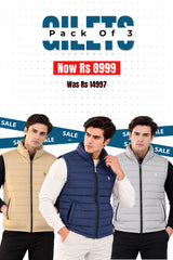 Alpine - Imported Gilet Bundle Offer - Beige, Navy Blue & Grey