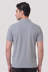 Alpine Men’s Silver Grey Cotton Polo Shirt – Polo Club Edition