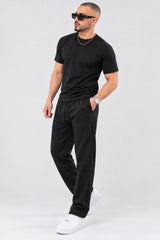Alpine Textured Men’s Trousers Black - Straight Fit