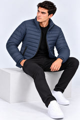 Alpine Men’s Puffer Jacket Grey Navy Blue