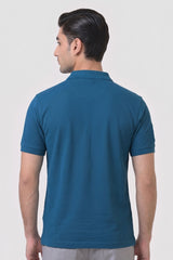 Alpine Men’s Teal Blue Cotton Polo Shirt – Signature Rider Edition