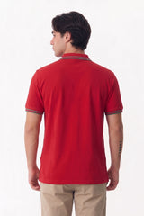 Alpine Men’s Red Cotton Polo Shirt - Limited Edition