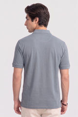 Alpine Men’s Silver Grey Cotton Polo Shirt – Signature Rider Edition