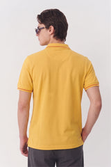 Alpine Men’s Yellow Cotton Polo Shirt - Premium Edition