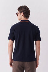 Alpine Men’s Navy Blue Cotton Polo Shirt - Premium Edition