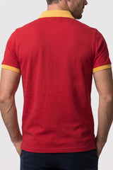 Alpine Men’s Red Cotton Polo Shirt - Cross Edition