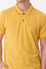 Alpine Men’s Yellow Cotton Polo Shirt - Premium Edition