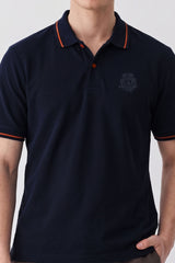 Alpine Men’s Navy Blue Cotton Polo Shirt - Premium Edition