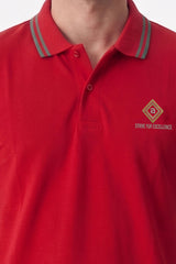 Alpine Men’s Red Cotton Polo Shirt - Limited Edition