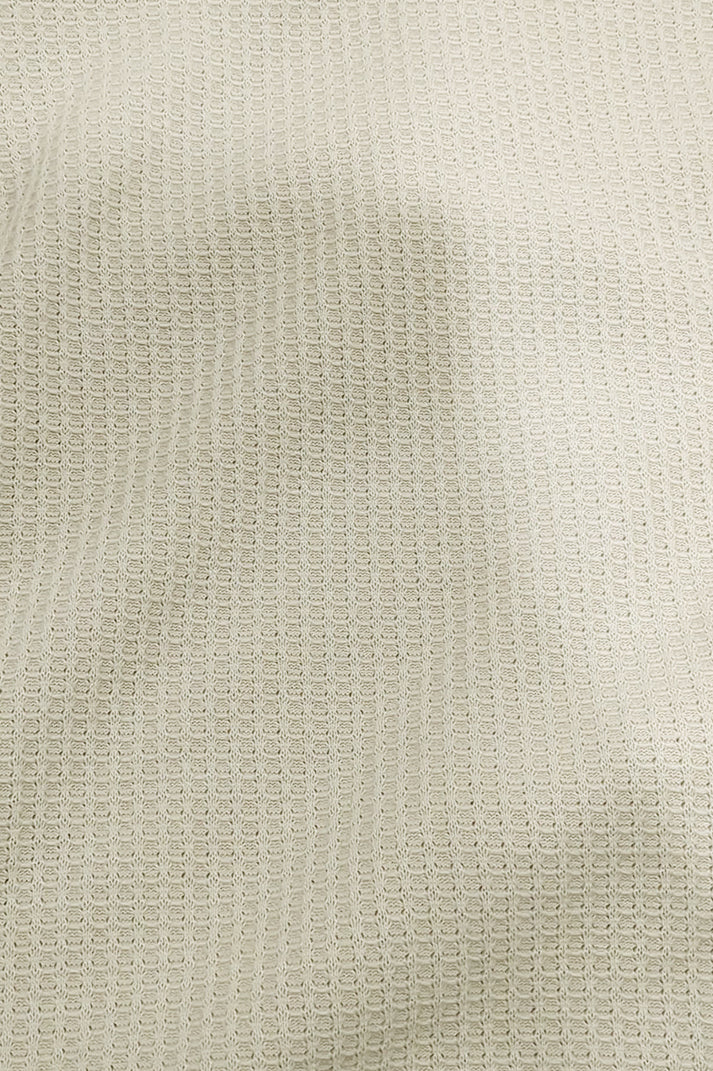 Off White V Neck Knitted Polos