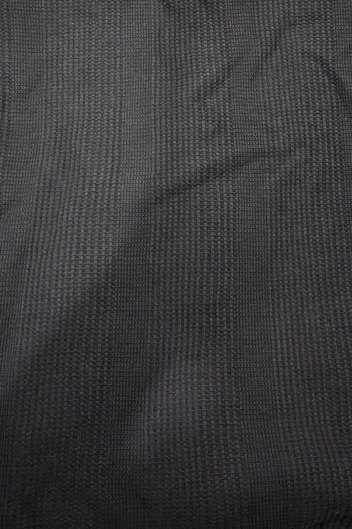 Black Spandex V Neck Knitted Polos