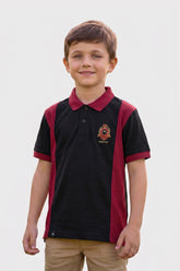 Alpine Kids Panel Polo Shirt Black – Premium Cotton