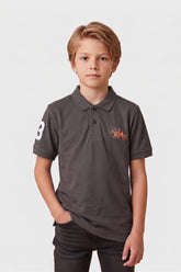 Alpine Kids Classic Polo Shirt Dark Grey – Premium Cotton