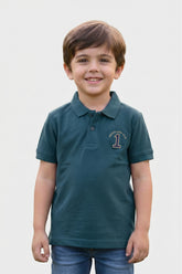 Alpine Kids Polo Shirt Dark Green – Premium Cotton