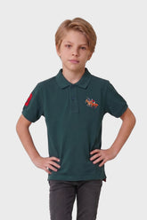 Alpine Kids Classic Polo Shirt Dark Green – Premium Cotton