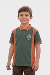 Alpine Kids Panel Polo Shirt Light Green – Premium Cotton