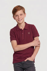 Alpine Kids Minimal Polo Maroon – Premium Quality