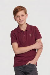 Alpine Kids Minimal Polo Maroon – Premium Quality