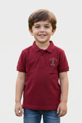 Alpine Kids Polo Shirt Maroon – Premium Cotton