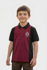 Alpine Kids Panel Polo Shirt Maroon – Premium Cotton
