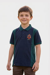 Alpine Kids Panel Polo Shirt Navy Blue – Premium Cotton