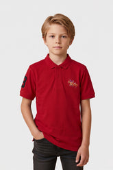Alpine Kids Classic Polo Shirt Red – Premium Cotton