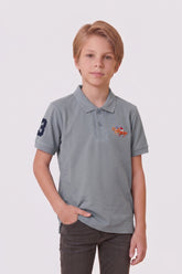Alpine Kids Classic Polo Shirt Silver Grey – Premium Cotton