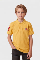 Alpine Kids Classic Polo Shirt Yellow – Premium Cotton