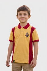 Alpine Kids Panel Polo Shirt Yellow – Premium Cotton