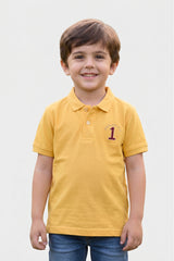 Alpine Kids Polo Shirt Yellow – Premium Cotton