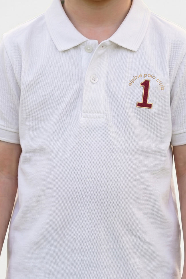 Alpine Kids Polo Shirt White – Premium Cotton Main Image