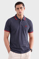 Alpine Men’s Smart Casual Cotton PQ Polo – Navy Blue