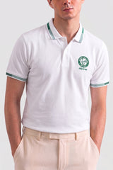 Alpine Men’s White Cotton Polo Shirt - Heritage Badge Edition