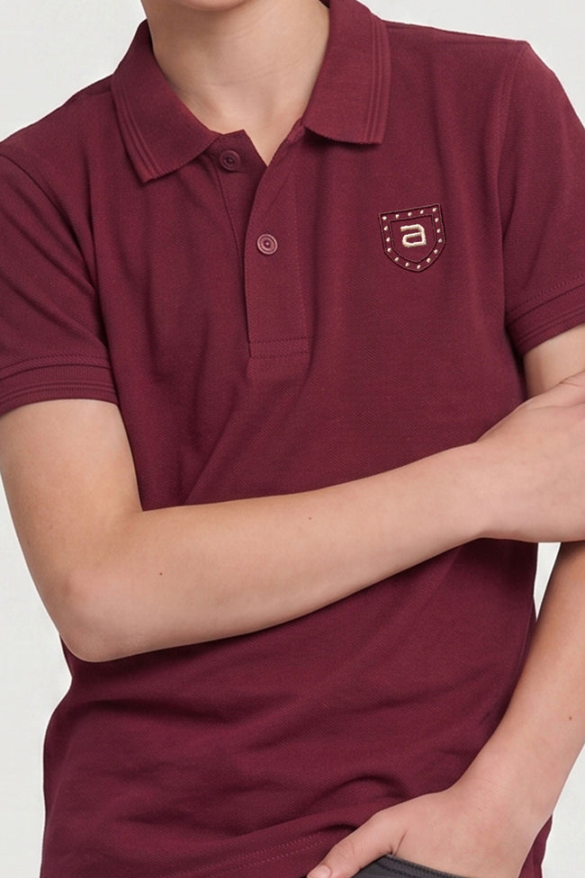 Alpine Kids Minimal Polo Maroon – Premium Quality Main Image