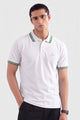 Alpine Men’s Smart Casual Cotton PQ Polo – White